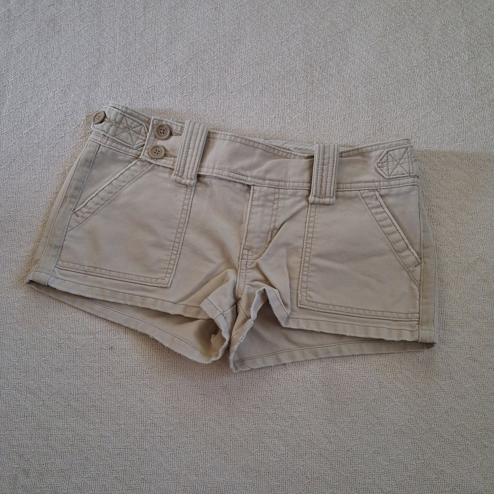 a&f vintage cotton khaki shorts womens 8 y2k abercrombie 2000s preppy grunge